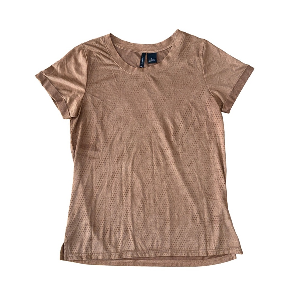 Women’s Short Sleeve Mesh Tee in Light Brown x New Directions (Size Small)